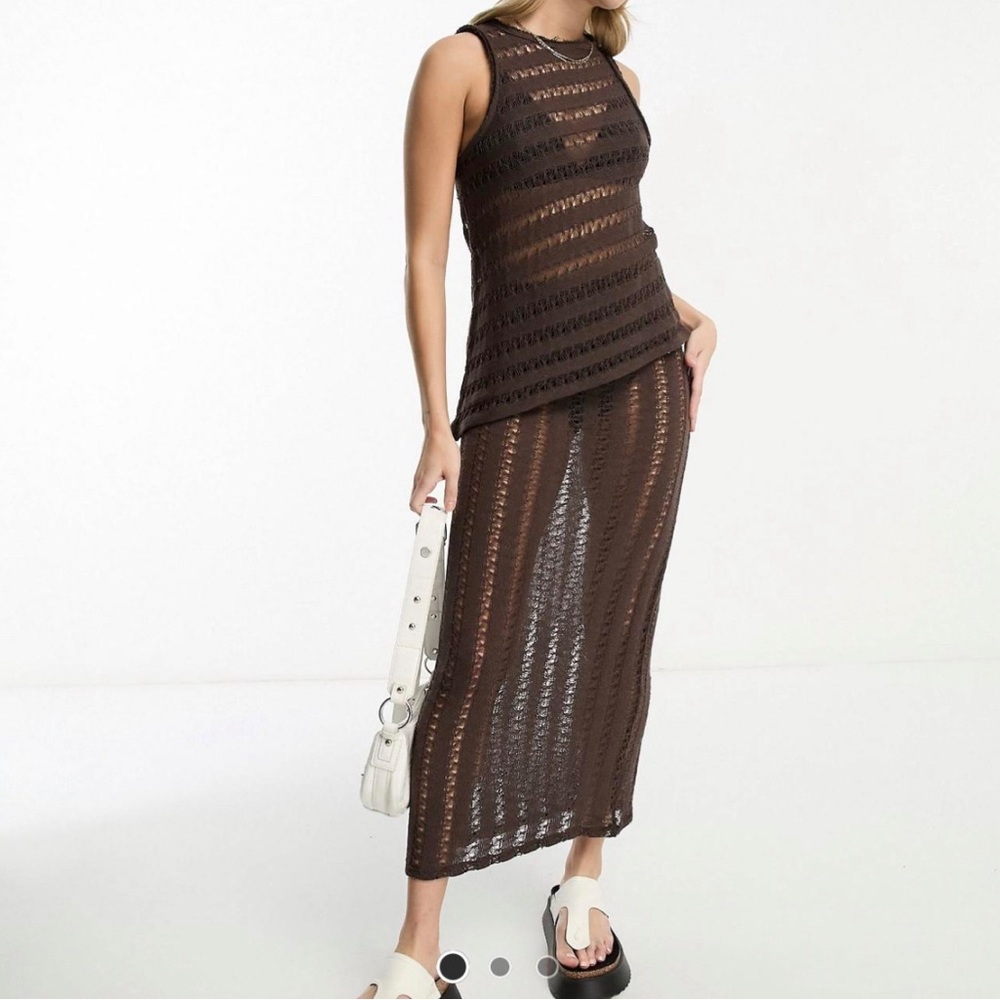 Pull&Bear Chocolate Knit Co-Ord Set